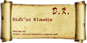 Diósi Klaudia névjegykártya