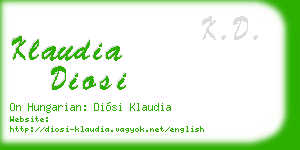 klaudia diosi business card