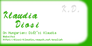klaudia diosi business card